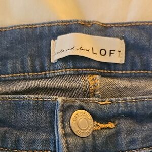 LOFT Blue Classic Denim Jeans with Golden Stitching